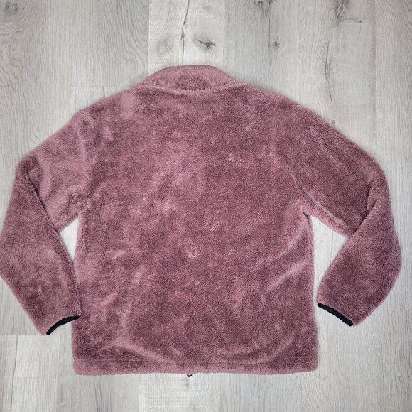 Victoria’s Secret Pink women’s mauve faux fur half zip pullover fleece jacket M - Picture 4 of 6